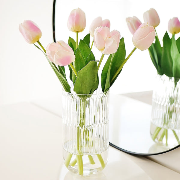 White Pink Tulip Bouquet - Faking Beautiful